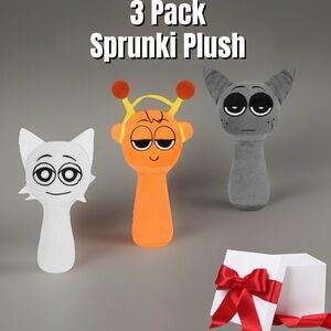 Spunky Plush 3-Pack - Oren, Gray, and Wenda plush